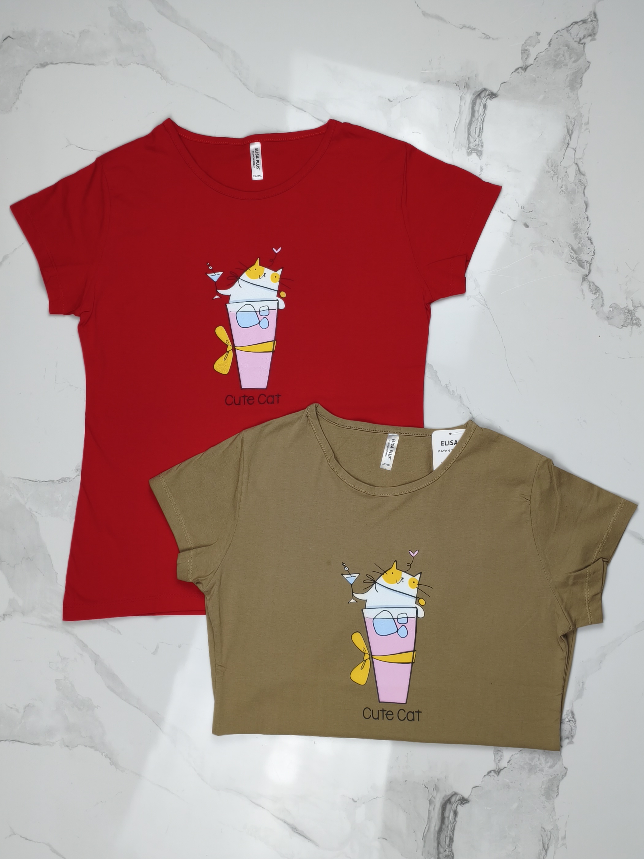 تیشرت نخ پنبه گربه ناز(پرداخت ‌اقساطی)