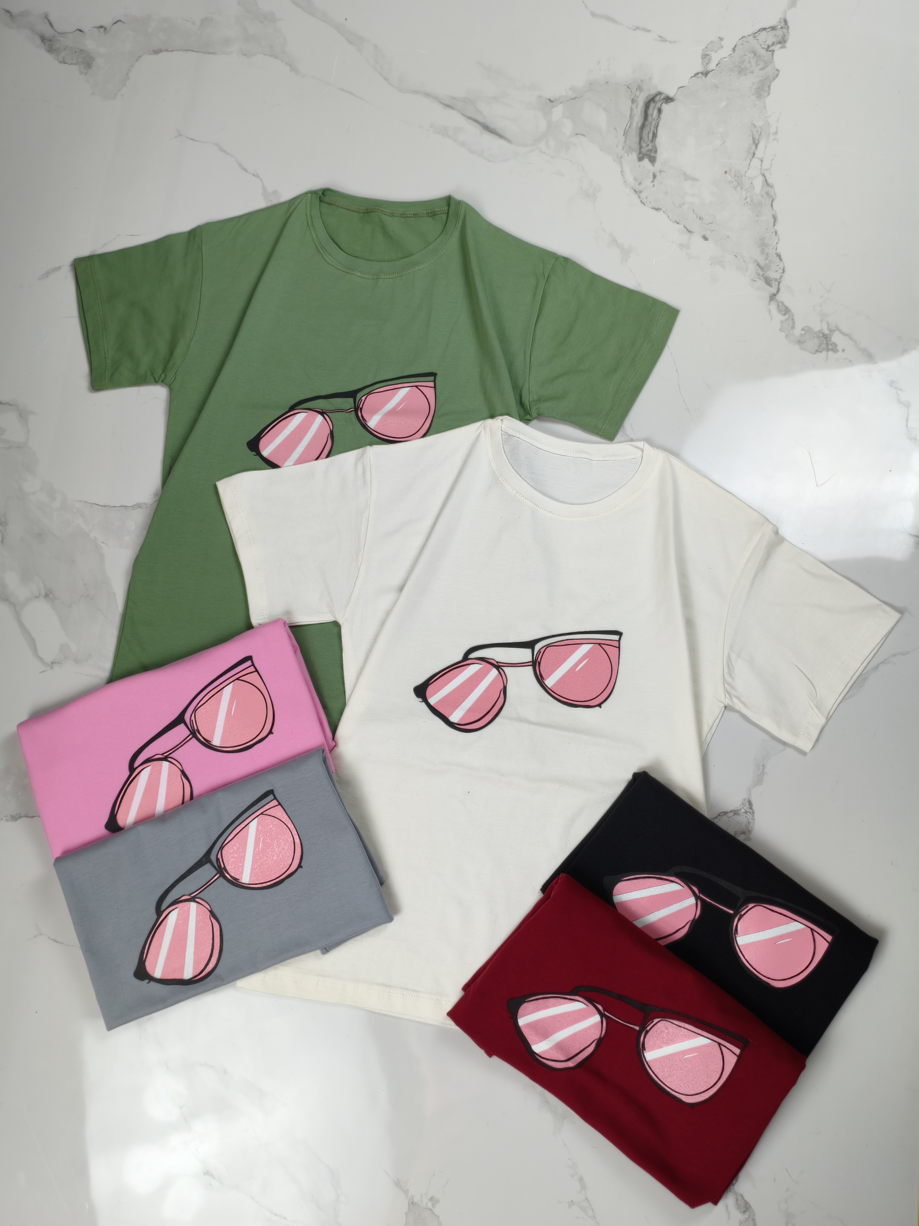 تیشرت طرح عینکی نخ و پنبه (پرداخت اقساطی)