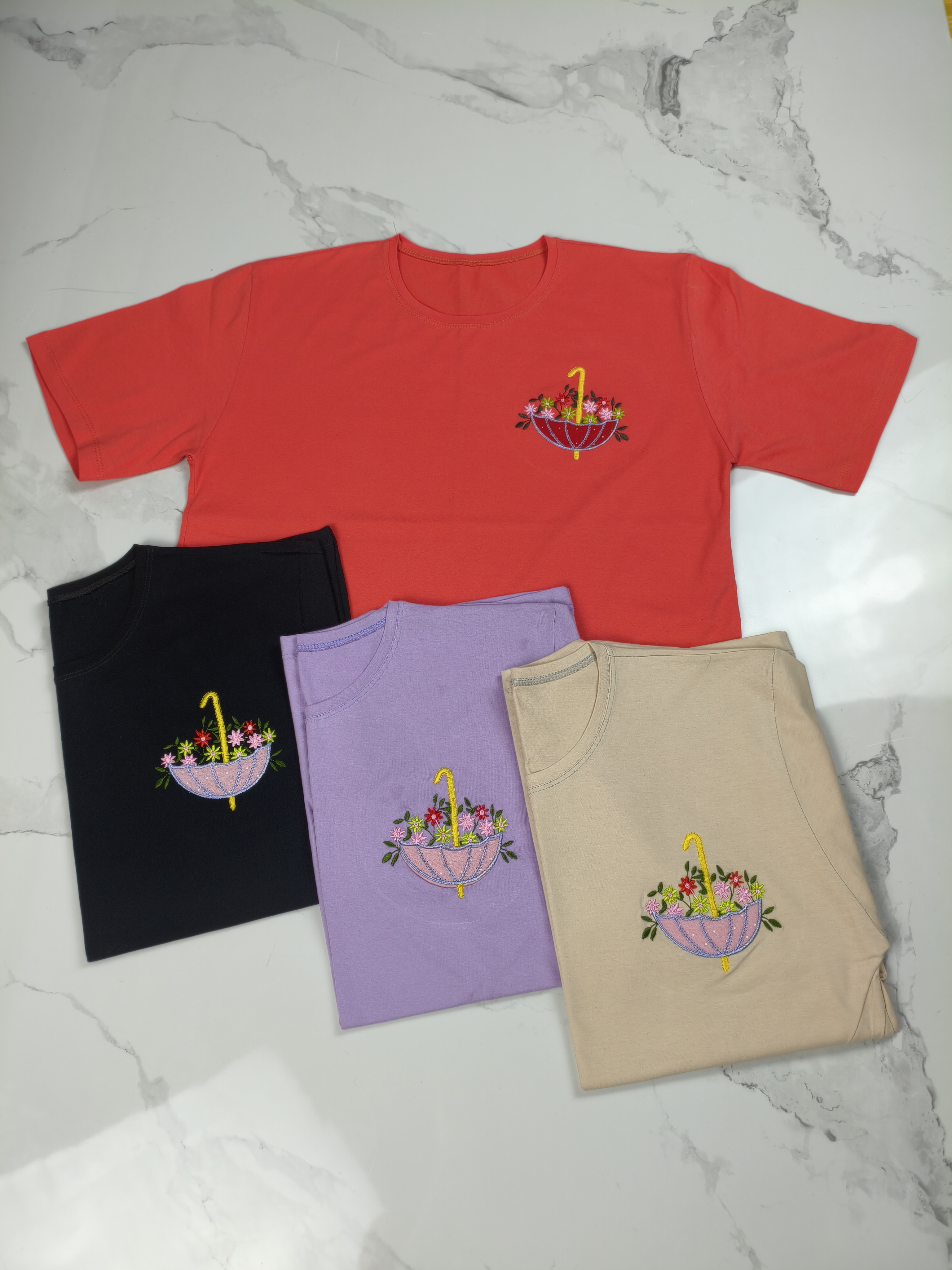 تیشرت گلدوزی چطر نخ پنبه (پرداخت اقساطی)